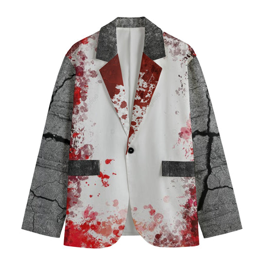 All-Over Print Men's Casual Flat Lapel Collar Blazer | 245GSM Cotton