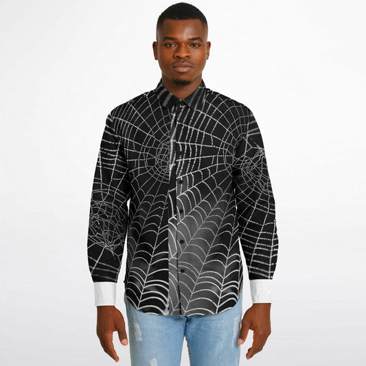 Long Sleeve Button Down Shirt - AOP